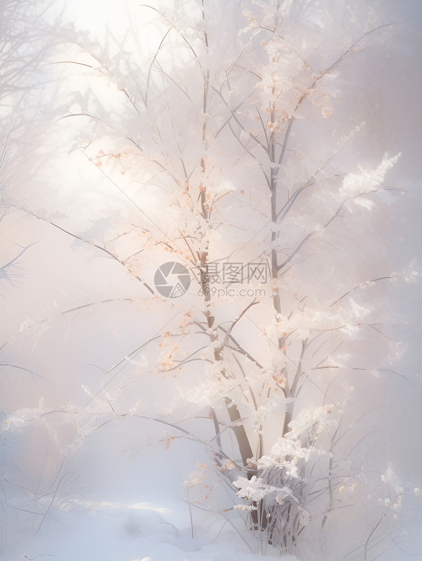 树枝上的雪图片