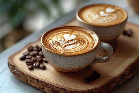 杯子中美味的咖啡背景图片
