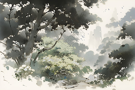 夏日树影背景图片
