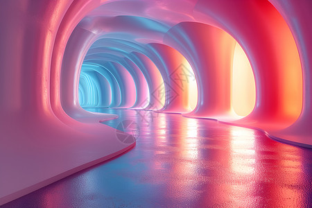 隧道尽头的明亮光芒背景图片