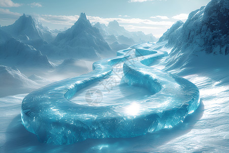 冰蓝色的旋涡背景图片