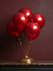 红色气球装饰背景图片