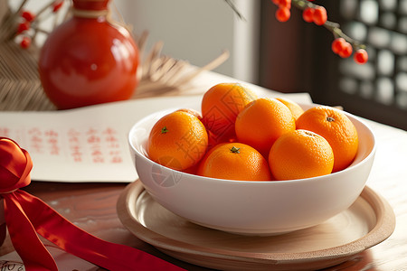 中式背景下的橘子背景图片