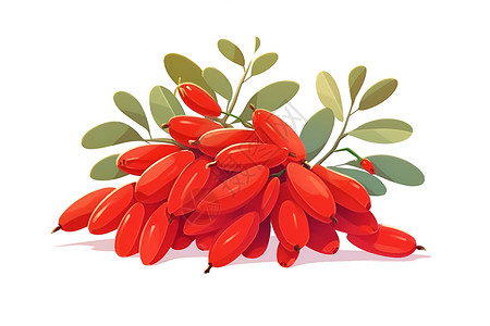 植物果实红色枸杞插画插画