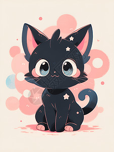 可爱的黑猫背景图片