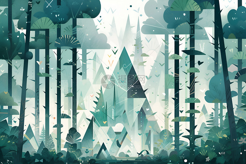 绿色抽象森林图片