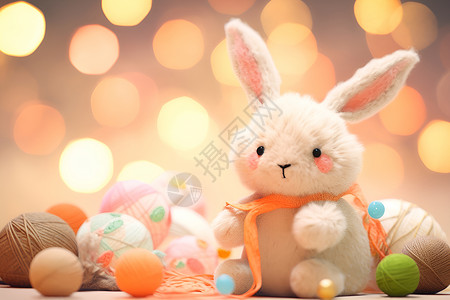 柔软的兔子玩偶背景图片