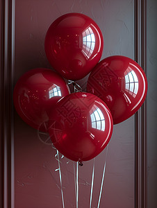 室内深红的气球背景图片