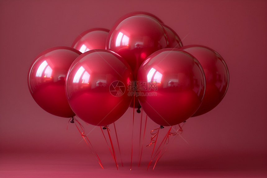 飞舞的红气球图片