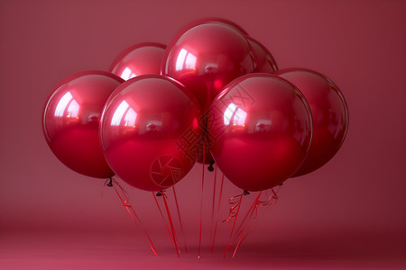 立体感十足飞舞的红气球背景
