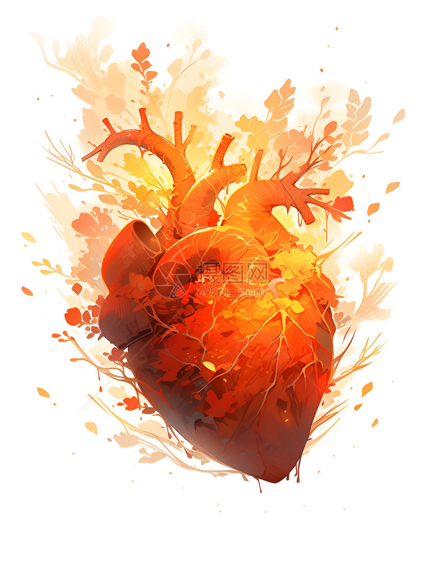 绘画的心脏插画图片