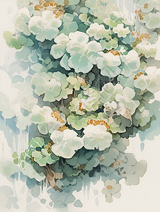 绘画的水彩花朵背景图片