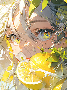 柠檬活力少女背景图片