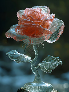 冰雕中的玫瑰之美背景图片