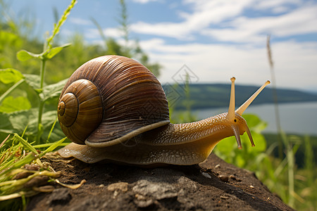 土地上的蜗牛背景图片