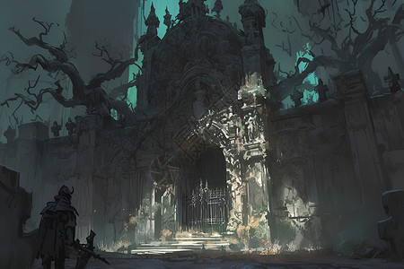 黑暗的古堡背景图片