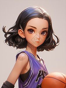 运动少女的篮球之美背景图片