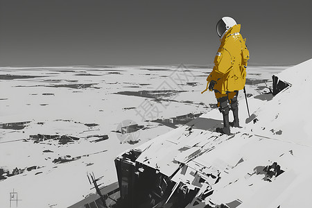 月球上的宇航员背景图片