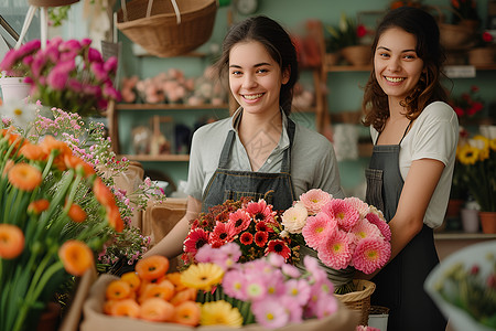 愉快工作花店工作人员背景