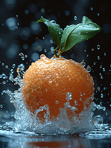 橙子激起的水花背景图片