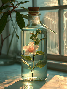 玻璃瓶里戒指玻璃瓶里的花设计图片