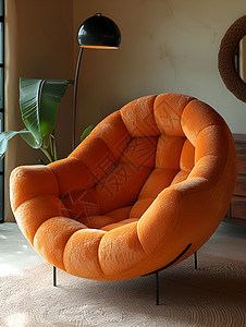 艺术产品橙色的沙发椅设计图片