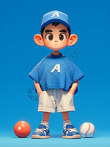 穿棒球服的男孩背景图片