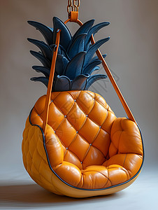 木制秋千菠萝形状的摇椅背景