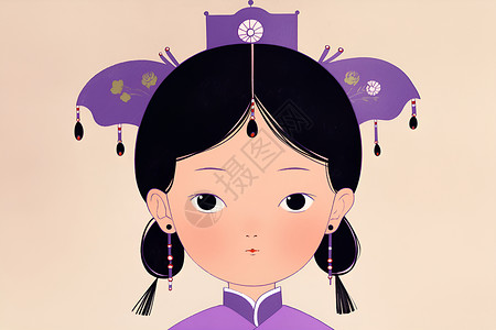 唐代中式女孩背景图片