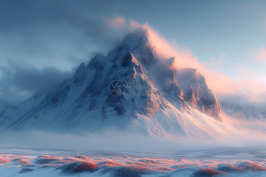 雪山云海美景图片