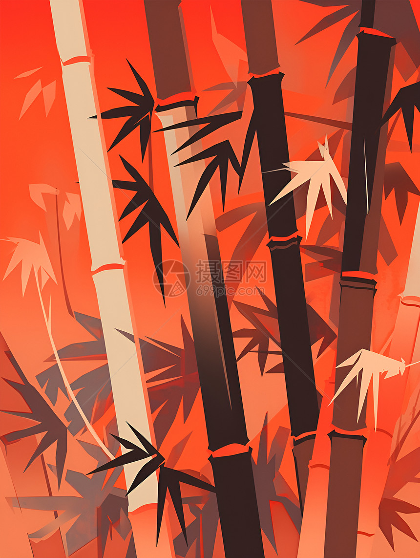 丛林中的竹子图片