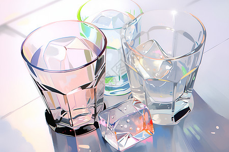 玻璃的杯子水杯背景图片