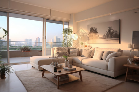 现代宽敞明亮的公寓背景图片