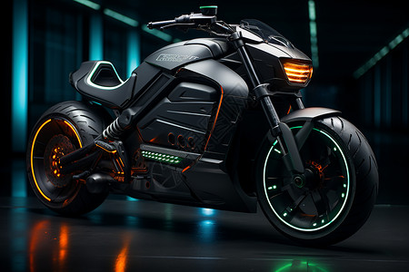 未来之光霓虹摩托车背景图片