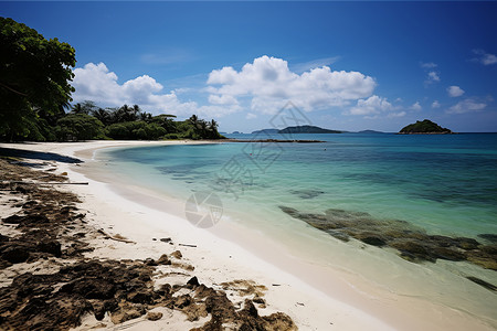 碧海蓝天沙滩背景图片