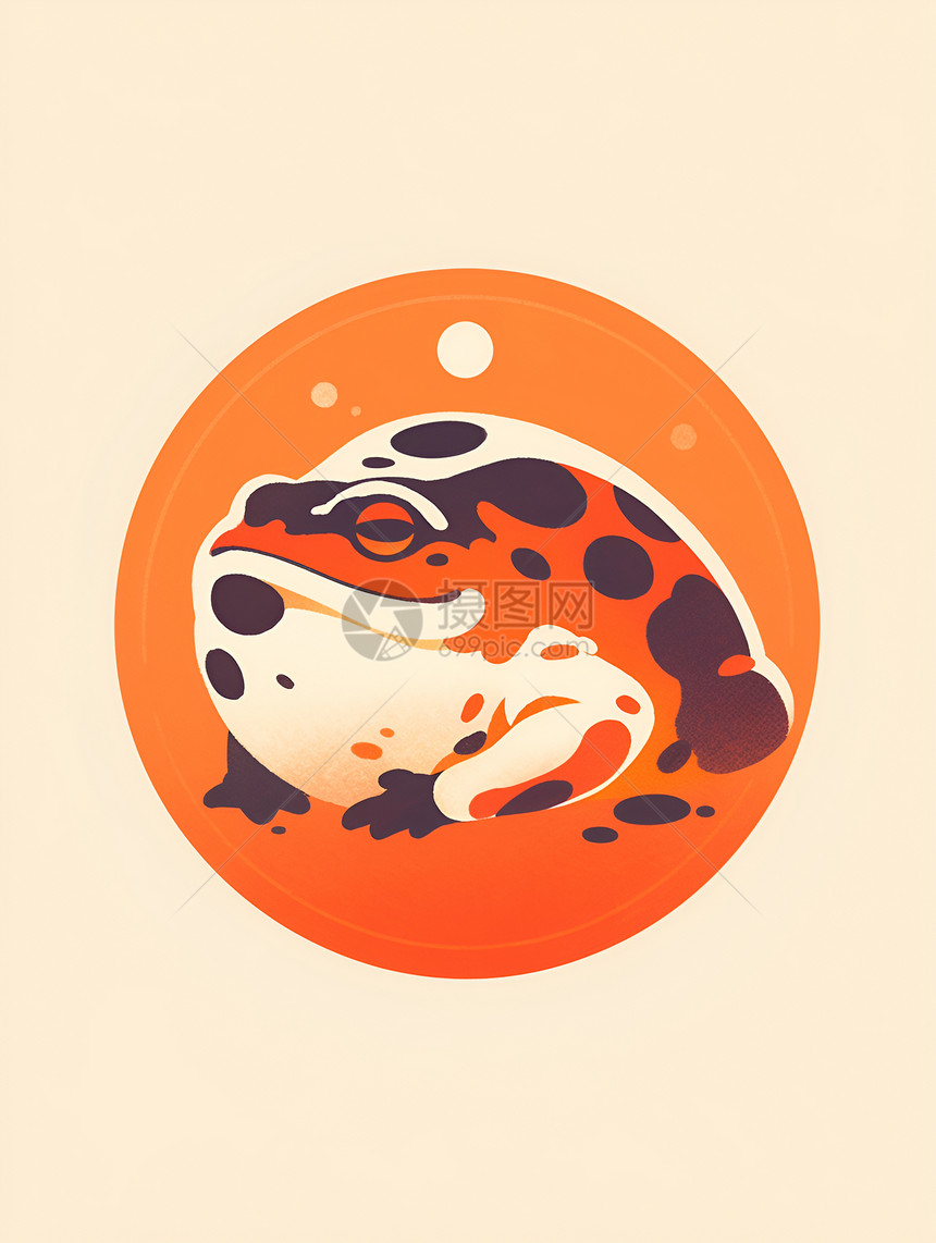 橙色的青蛙插画图片