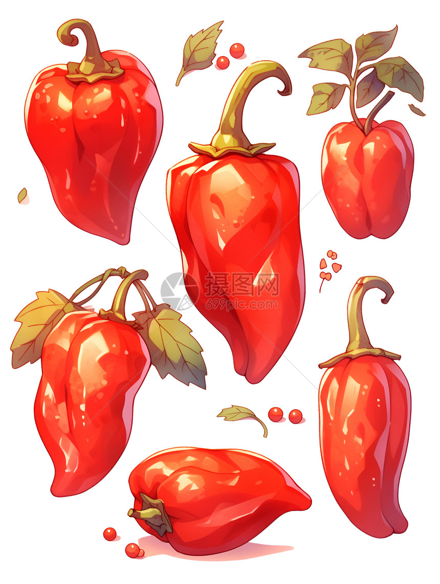 红色的辣椒插图图片