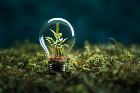 灯泡科技绿色能量的艺术背景