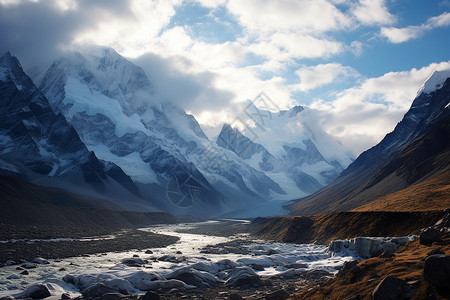 雪山美景背景图片