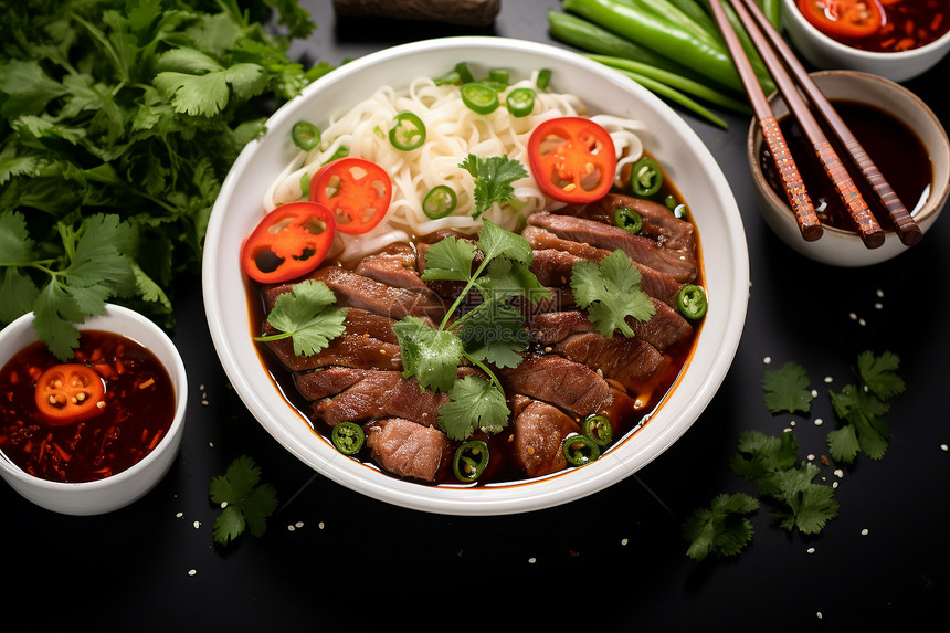 美味的越南牛肉汤图片