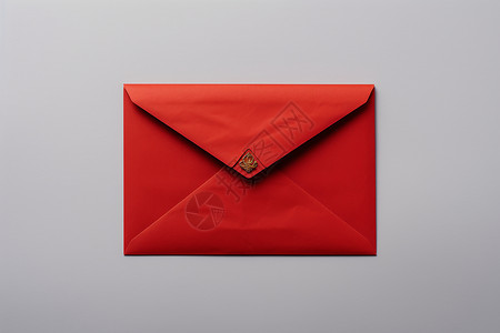 纯红的信封红色信件高清图片
