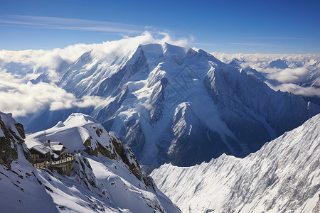 冬季的雪山背景图片