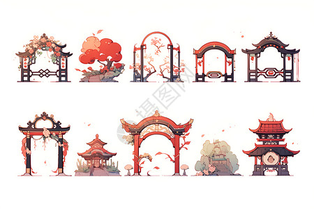 背景中简约的拱门设计背景图片