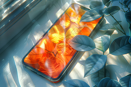橘黄色的手机壳背景图片