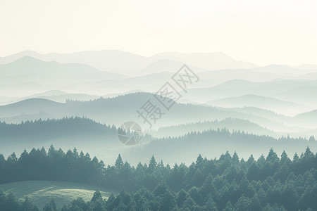 山谷迷雾背景图片