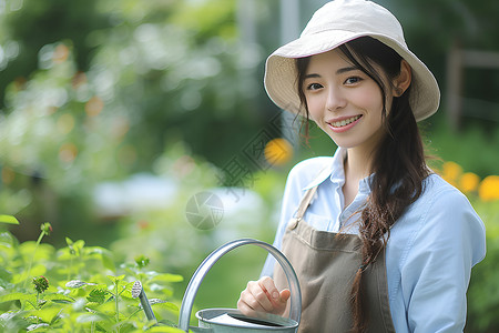 种植的女孩背景图片