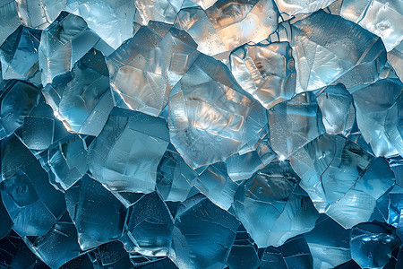 蓝色水晶立体拼图背景图片