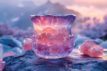 紫色水晶杯背景图片