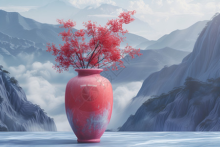仙紫花瓶背景图片