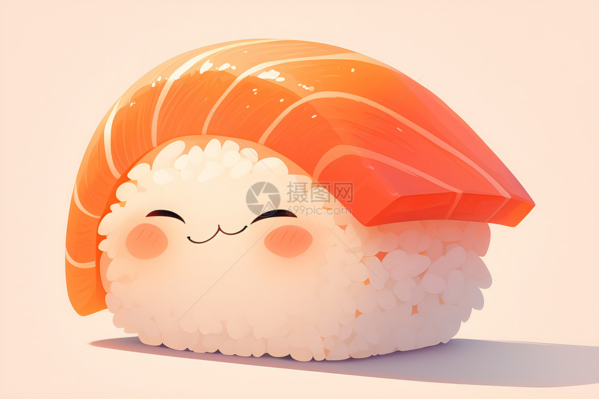 可爱寿司的插画图片